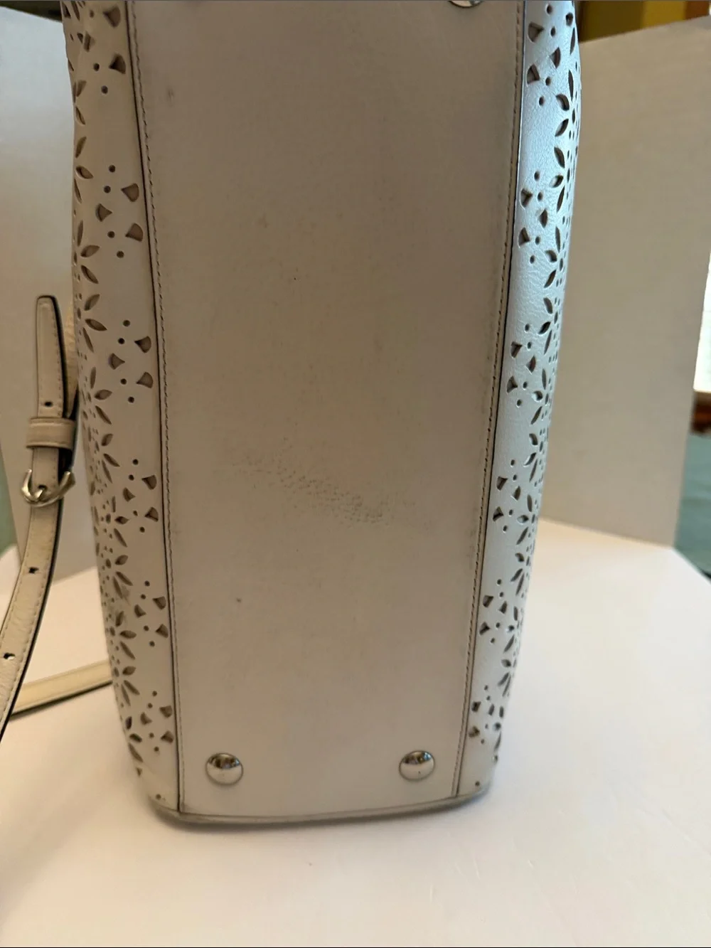 Coach Taylor Eyelet Laser-Cut Leather Satchel with Top Handles